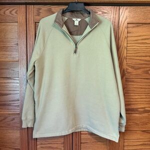 Men's Woolrich Beige Quarter-Zip Sweater Size Large